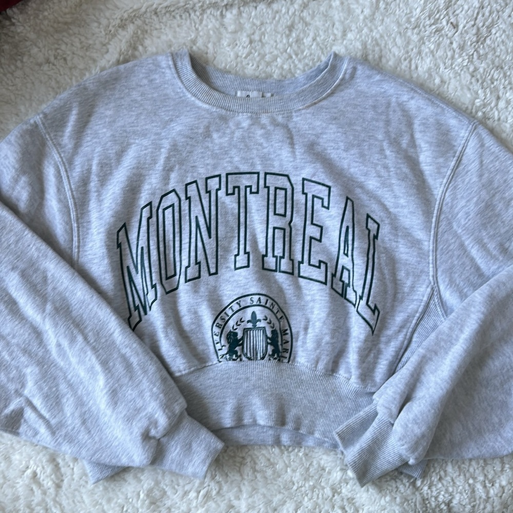 Garage Montreal cropped Grey Sweatshirt S